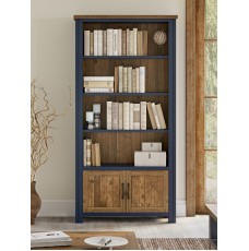 Splash of Blue - Large Open Bookcase with Doors